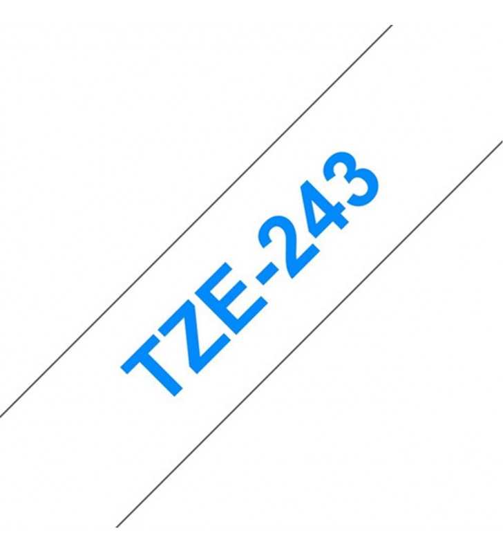 Cinta Laminada Brother TZe-243, 18mm x 8 mts., Azul sobre...